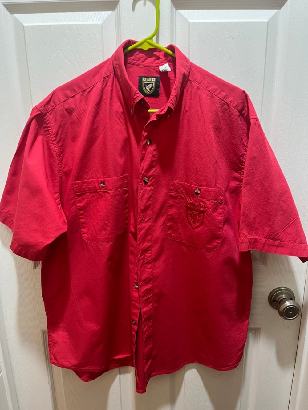 Ducks Unlimited Red Short-Sleeve Button-Down Shirt 100%Cotton size L